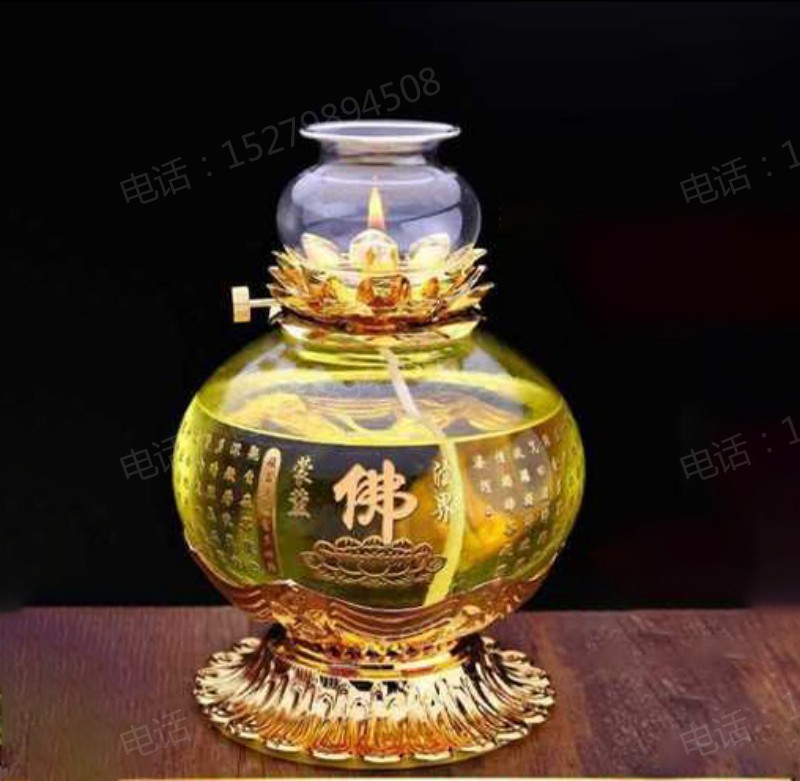 万柏林水晶玻璃佛灯