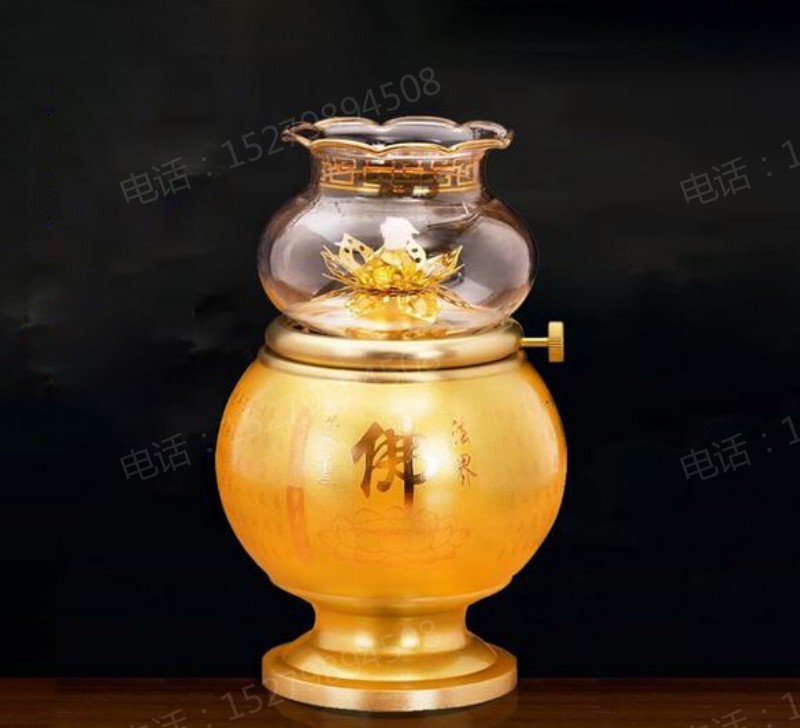 万柏林磨砂金色佛灯