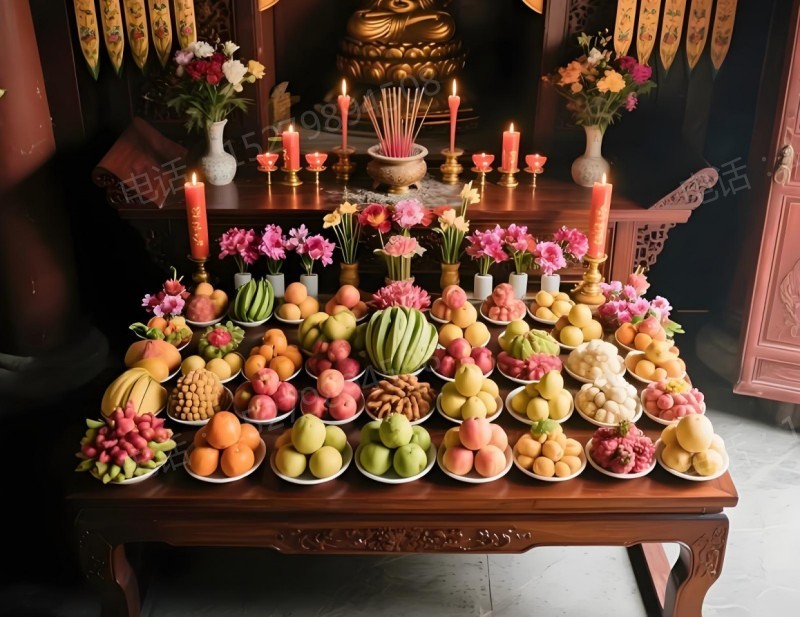 果洛金色寺院供果盘